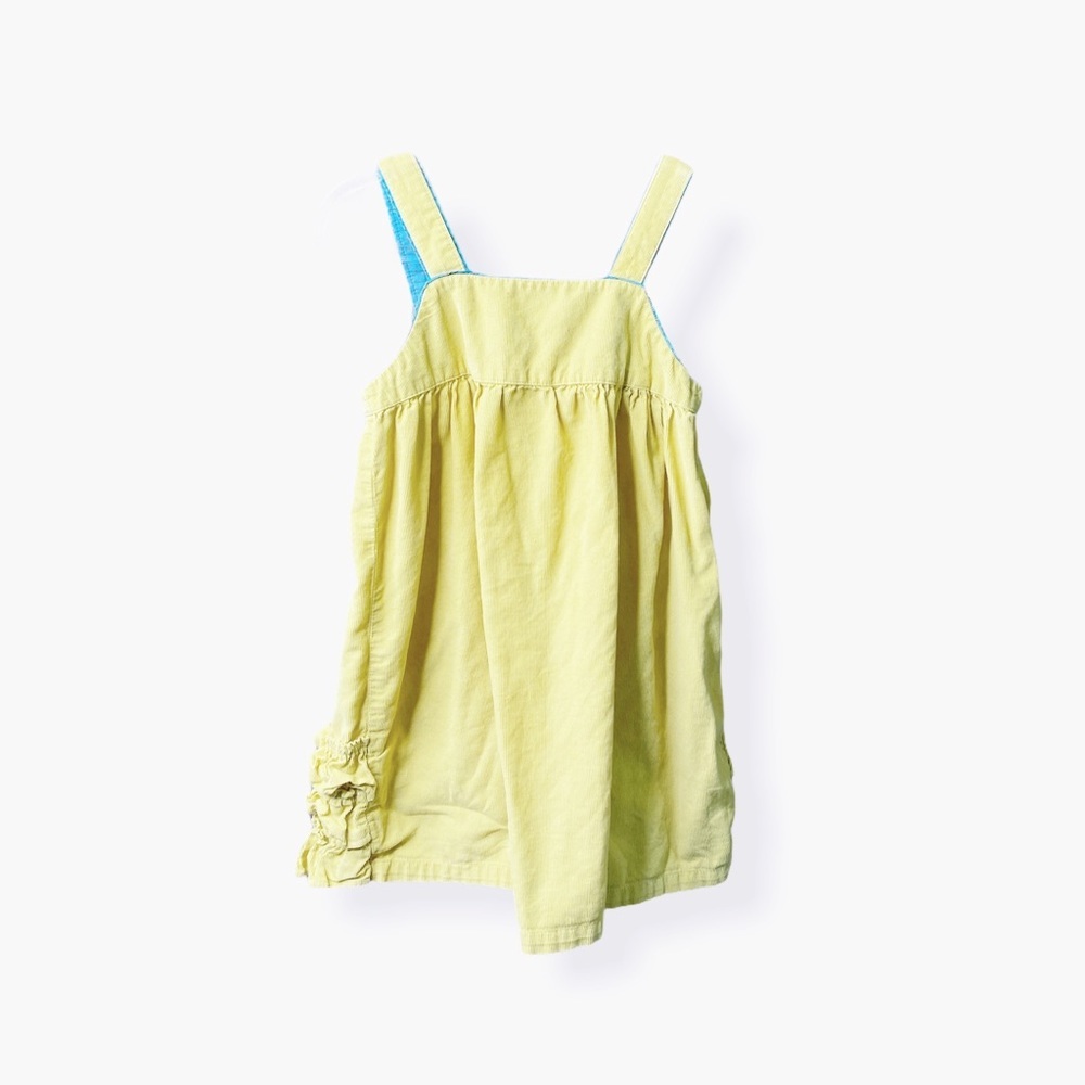 Mini Boden 2 3 Boho Corduroy Ruffle Dress Yellow